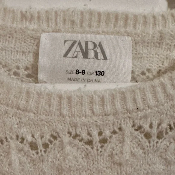 Zara Off-White Textured Kids Sweater - Picture 2 of 3